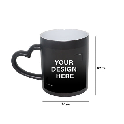 Heart Handle Black Ceramic Mug (350 ml)