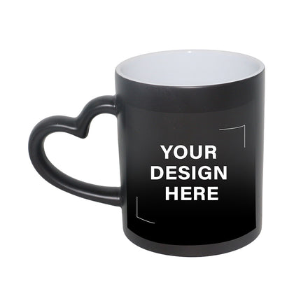 Heart Handle Black Ceramic Mug (350 ml)