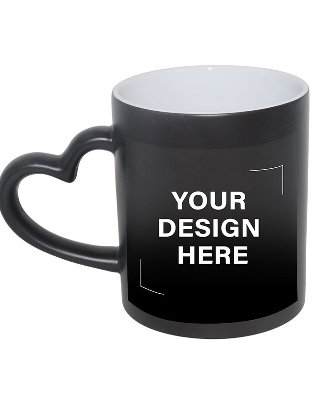 Heart Handle Black Ceramic Mug (350 ml)