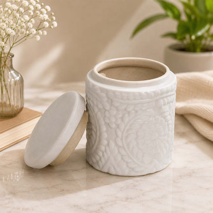 Murabba Ceramic Jar – White Kitchen Storage Jar