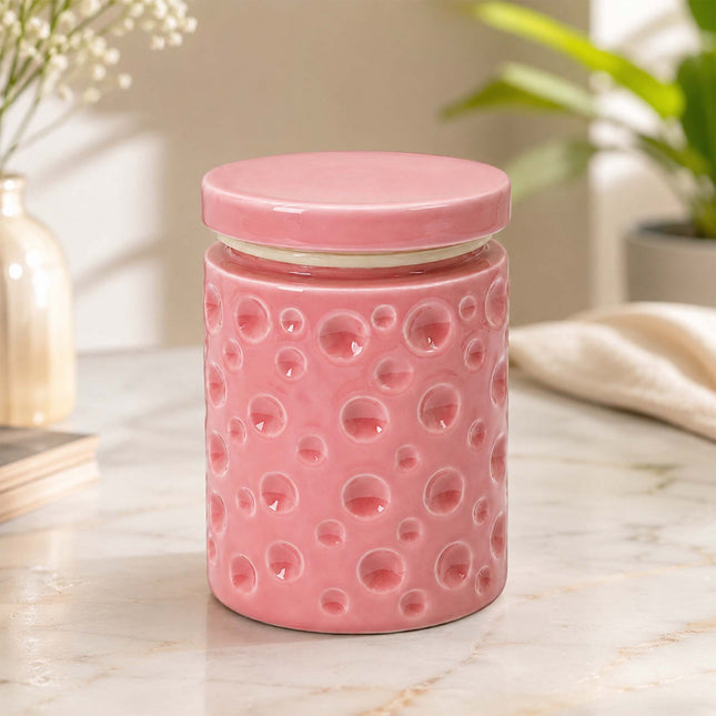 Murabba Ceramic Jar – Pink Kitchen Storage Jar