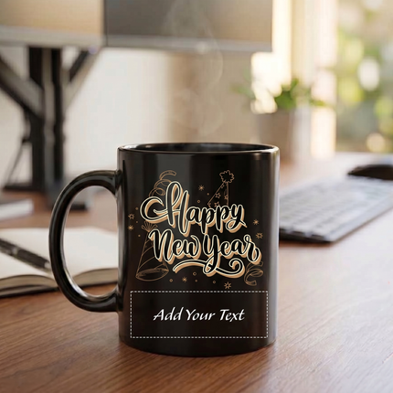 Personalized Happy New Year Ceramic Mug with Custom Name & Wishes