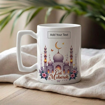 Personalized Eid Mubarak Ceramic Mug with Custom Name & Text