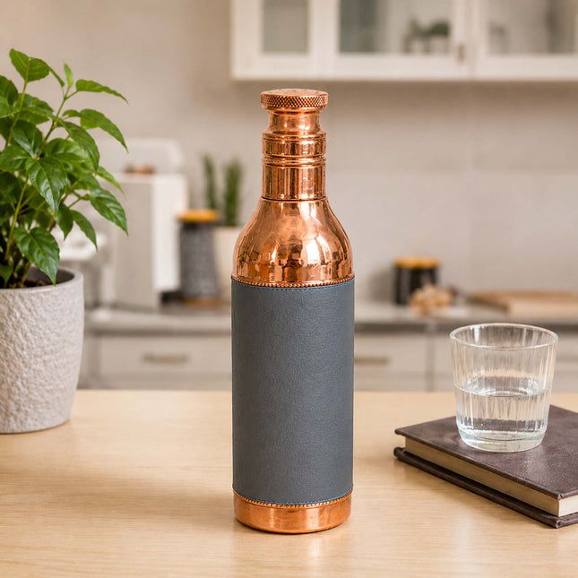 Champagne Silk Bottle – Gray Medium Decorative Flask