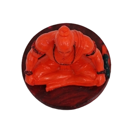 Bajrangbali Meditating Red Resin Idol for Home Temple - Ideal for Devotional Corners