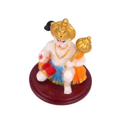 Bajrangbali Hanuman Idol Decorative Showpiece | Poly Marble Hand-Painted Lord Hanuman Statue for Home Decor & Car Protection
