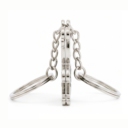 Cute Teddy Bear Couple Metal Keychain Set | Matching Bear Keyrings for Couples