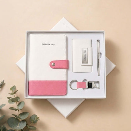 Premium Diary Set – Pink & White Combo Gift