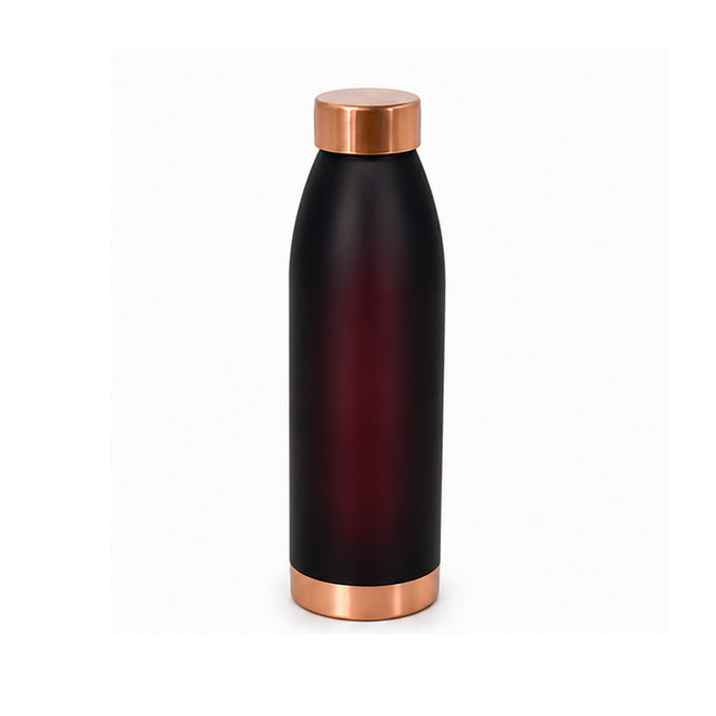 Cherry Black Ombre Stainless Steel Water Bottle with Rose Gold Lid – Matte Finish Sports Bottle