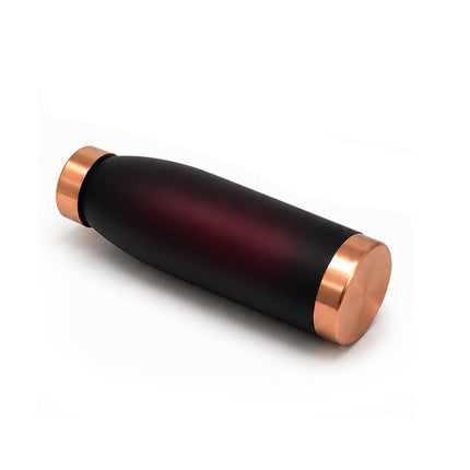 Cherry Black Ombre Stainless Steel Water Bottle with Rose Gold Lid – Matte Finish Sports Bottle