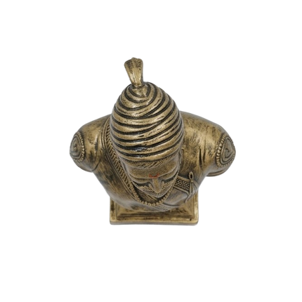 Bronze-Effect Chhatrapati Shivaji Maharaj Bust - Antique Finish Tabletop Resin Sculpture of Shivaji