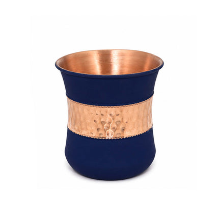 Copper Silk Lilly Glass – Blue Handcrafted Drinkware