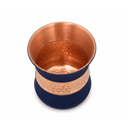 Copper Silk Lilly Glass – Blue Handcrafted Drinkware
