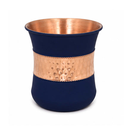 Copper Silk Lilly Glass – Blue Handcrafted Drinkware