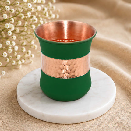Copper Silk Lilly Glass – Green Handcrafted Drinkware