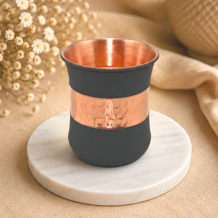 Copper Silk Lilly Glass – Grey Handcrafted Drinkware