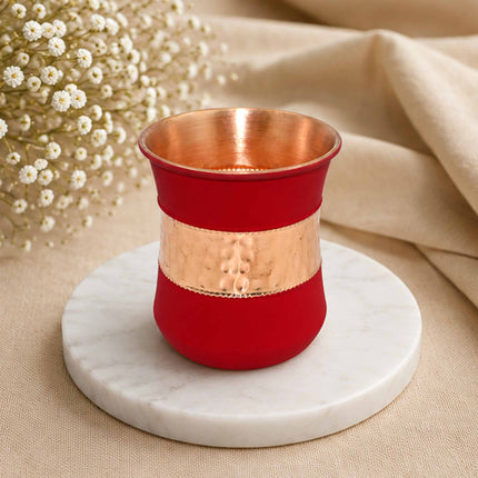Copper Silk Lilly Glass – Red Handcrafted Drinkware