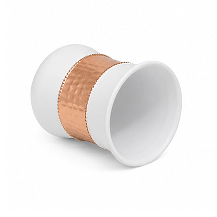 Copper Silk Lilly Glass – White Handcrafted Drinkware