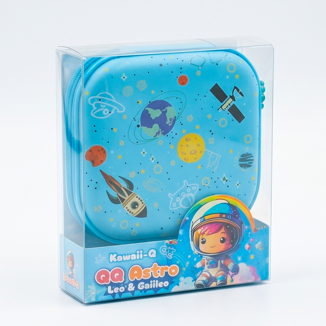 Cartoon Astronaut Tin Box - Leo & Galileo Blue Storage Tin by Kawaii-Q