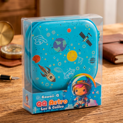 Cartoon Astronaut Tin Box - Leo & Galileo Blue Storage Tin by Kawaii-Q