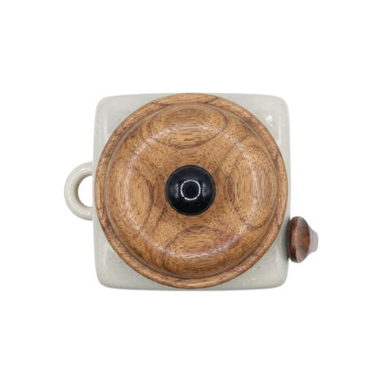 Ceramic Storage Jar with Wooden Spoon & Lid