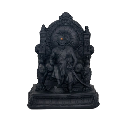 Chhatrapati Shivaji Maharaj on Throne – Matte Black Royal Edition