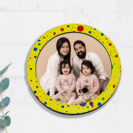 Cheerful Polka Pop Round Fridge Magnet
