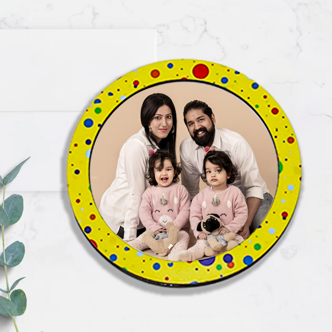 Cheerful Polka Pop Round Fridge Magnet