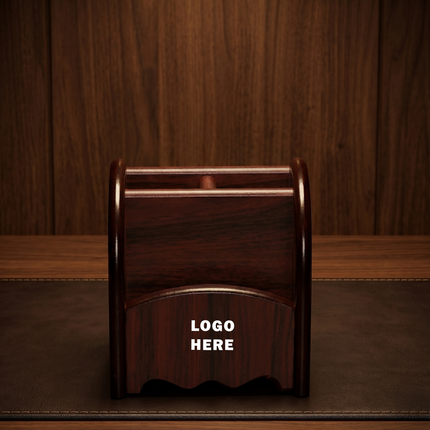 Classic Solid Wood Handcrafted Stand - Desk Organizer with Multi-Section Storage for Stationary