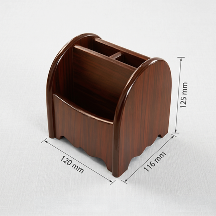 Classic Solid Wood Handcrafted Stand - Desk Organizer with Multi-Section Storage for Stationary