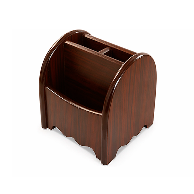 Classic Solid Wood Handcrafted Stand - Desk Organizer with Multi-Section Storage for Stationary
