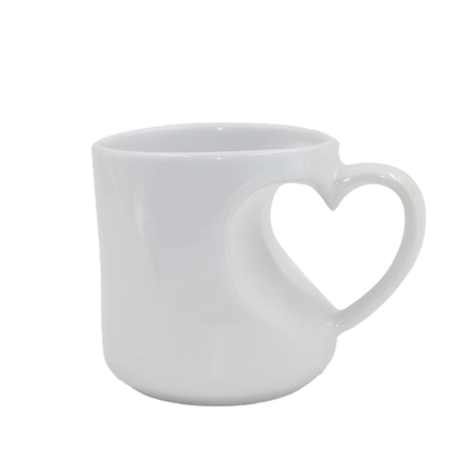 Classic White Customisable Ceramic Mug with Heart Handle_a