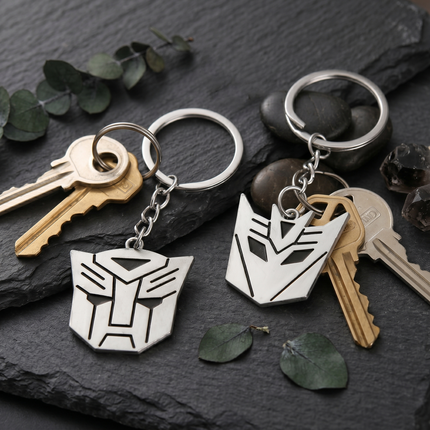 Transformers Metal Keychain Set | Autobot & Decepticon Logo Keyrings for Fans