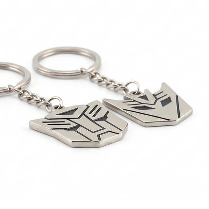Transformers Metal Keychain Set | Autobot & Decepticon Logo Keyrings for Fans
