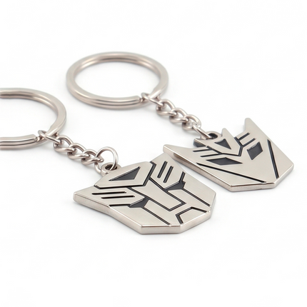 Transformers Metal Keychain Set | Autobot & Decepticon Logo Keyrings for Fans