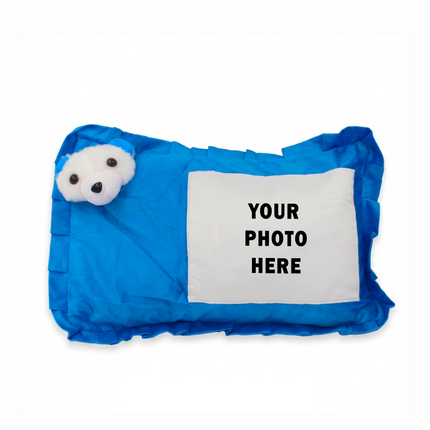 Cuddle Bear Blue Personalized Pillow – Soft & Adorable Kids’ Cushion