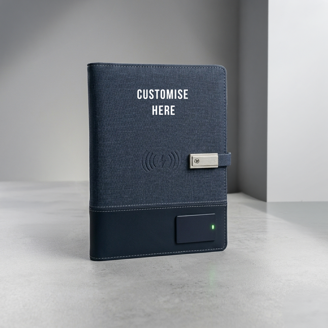 Smart Executive Notebook with Wireless Charging & USB Port