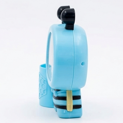 Cute Bee-Shaped Blue Table Clock with Pen Holder For Kids