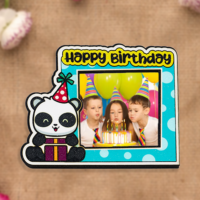 Cute Birthday-Themed Fridge Magnet with Panda Design