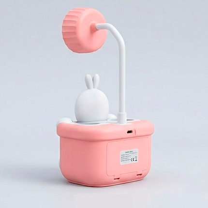 Cute Pink Bunny Night Desk Lamp with Camera Design for Kids