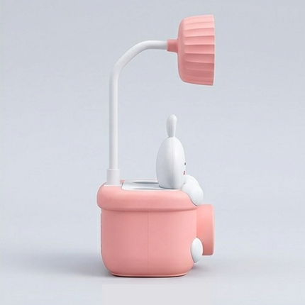 Cute Pink Bunny Night Desk Lamp with Camera Design for Kids