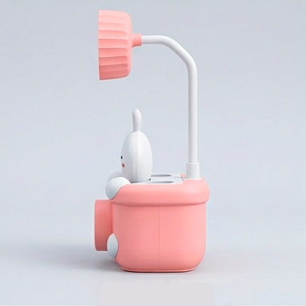Cute Pink Bunny Night Desk Lamp with Camera Design for Kids