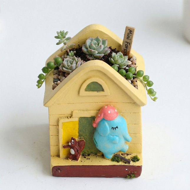 Cute Yellow Hut Multi-Purpose Pot or Planter