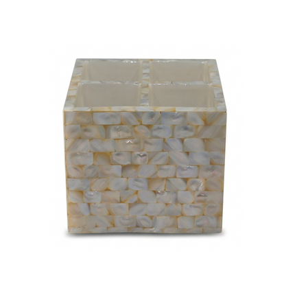 Deluxe 4-Slot Mother Of Pearl (MOP) Multi Purpose Organiser– Ivory Pearl Finish