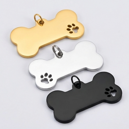 Personalized Bone-Shaped Dog Name Tag – Custom Engraved Dog ID Tag