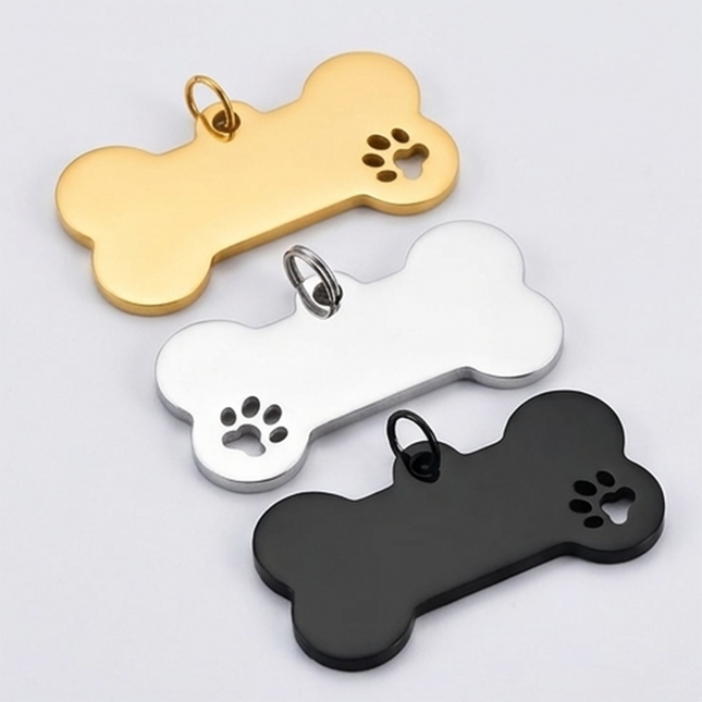 Personalized Bone-Shaped Dog Name Tag – Custom Engraved Dog ID Tag