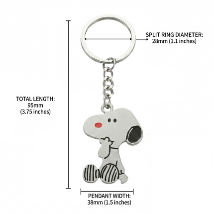 Snoopy Couple Metal Keychain Set | Matching Cartoon Character Keyrings for Couples