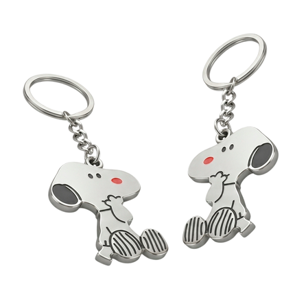 Snoopy Couple Metal Keychain Set | Matching Cartoon Character Keyrings for Couples