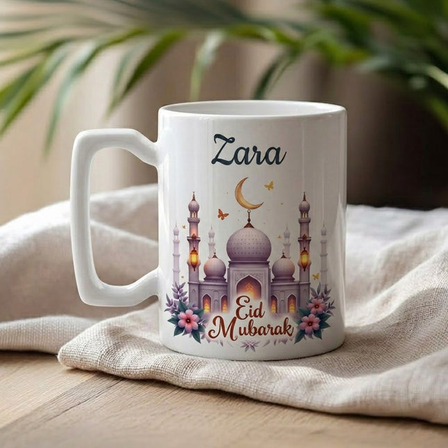 Personalized Eid Mubarak Ceramic Mug with Custom Name & Text