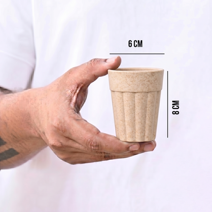 Beige Himalayan Pine Needle Chai Cup – Natural Eco-Friendly Sustainable Tea Cup with Customization